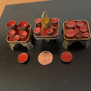 Antique TINY  Miniature Japanese Hina Doll accessories